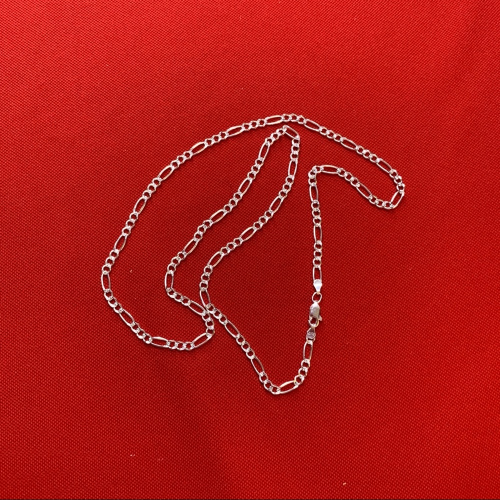 925 Sterling Silver Solid Men's Figaro‎ Chain Necklace Made In Mexico